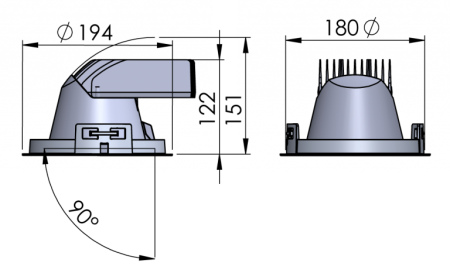 Встраиваемый светильник Lean DL LED 55W 3000K