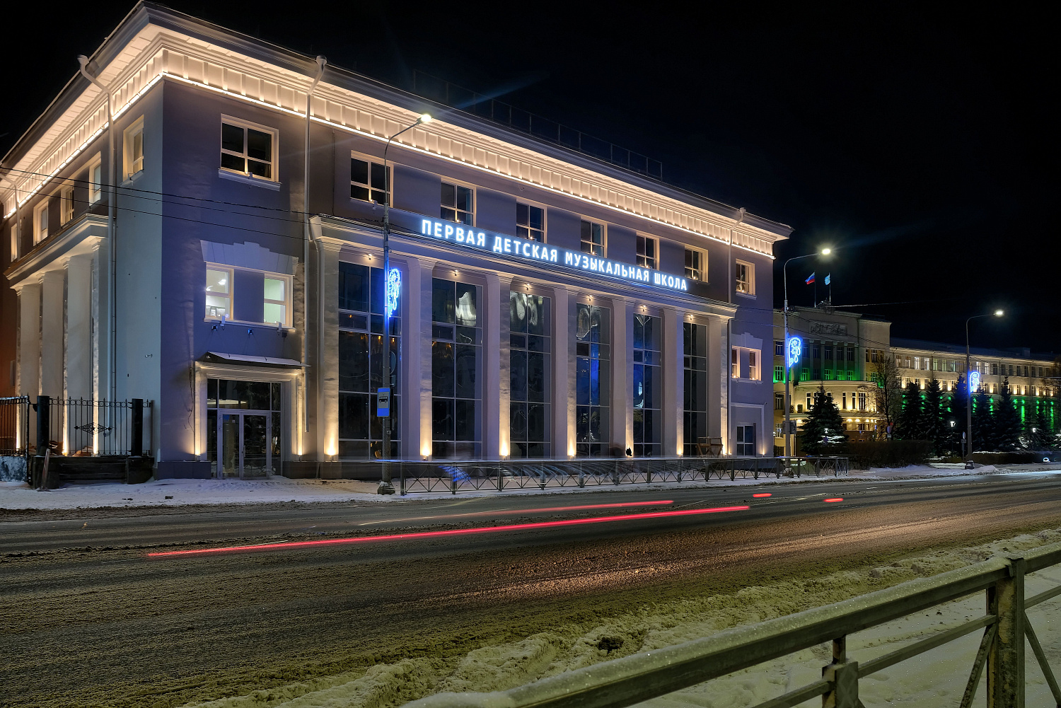 Архитектурное освещение Музыкальной школы г. Архангельск