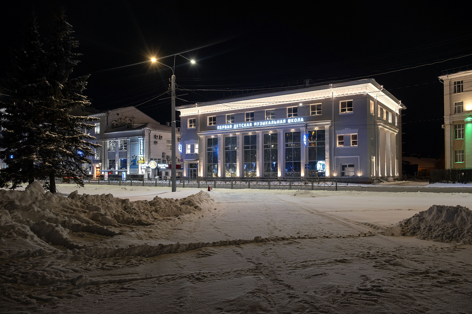 Архитектурное освещение Музыкальной школы г. Архангельск