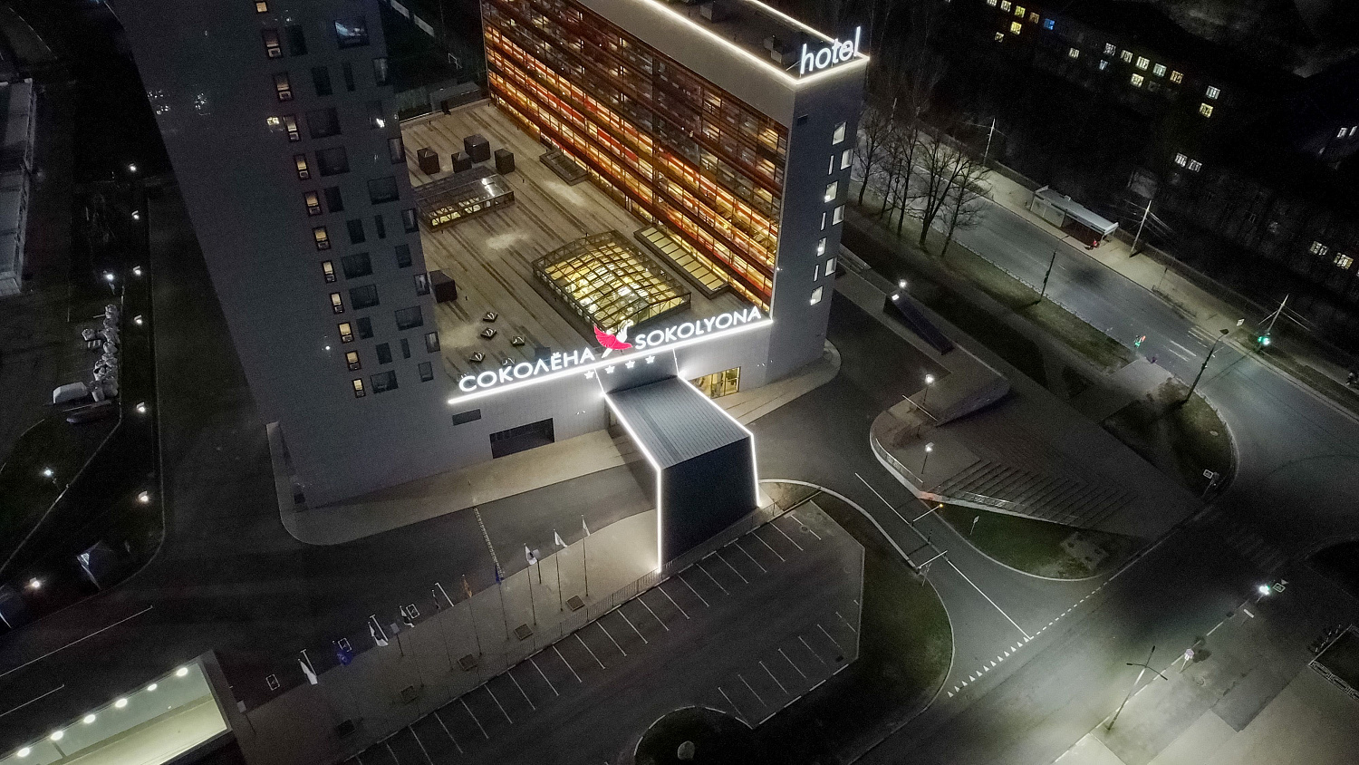 Архитектурное освещение гостиницы "Соколёна", г. Ярославль