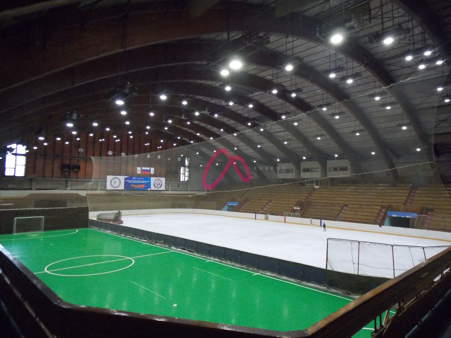 Освещение ледовой арены и футбольной площадки Дворца спорта Профсоюзов в Архангельске