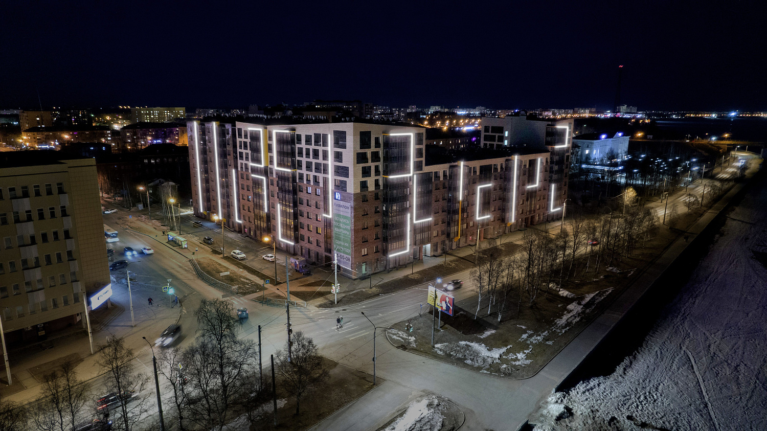 Архитектурное освещение ЖК RIVER PARK, г. Архангельск